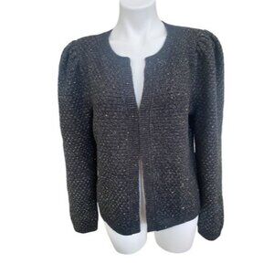 Express Medium Women's Sweater Black Gold Thread $148 New Thick & Heavy *2H